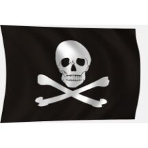 Kalóz zászló hajóra kötős 30x20cm